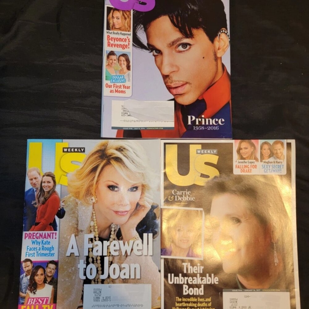 US Weekly Magazine 2016 PRINCE Beyonce's 2014 Joan Rivers 2017 Carrie Fisher